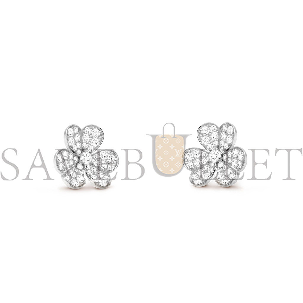 VAN CLEEF ARPELS FRIVOLE EARRINGS, SMALL MODEL - WHITE GOLD, DIAMOND  VCARB65800